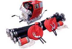 Portable diesel fire pump with accessories
